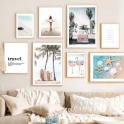 Beach Sea Sunset Tropical Surf Travel Lifestyle Gallery Wall Art Pictures For Living Room Decor