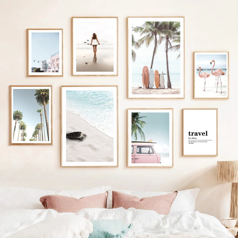 Beach Sea Sunset Tropical Surf Travel Lifestyle Gallery Wall Art Pictures For Living Room Decor
