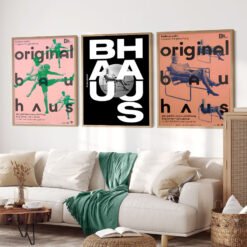 Colorful Vintage Bauhaus Retrospective Art Gallery Posters Fine Art Canvas Prints For Home Office