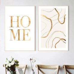 Golden Palm Sand Waves Beach Lifestyle Gallery Wall Art Pictures For Living Room Decor