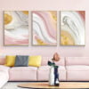Pink Golden Marble Print Wall Art Fine Art Canvas Prints Chic Pictures For Bedroom Living Room Decor