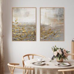 Vintage Golden Beige Abstract Landscape Pictures For Modern Living Room Contemporary Home Office Decor